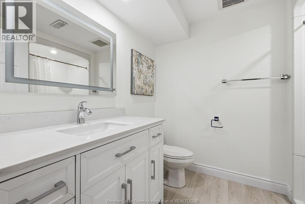 Lower-level bathroom with shower