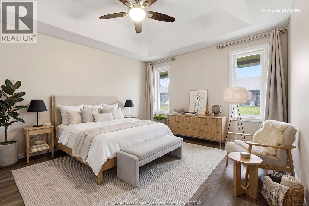 Virtually staged primary bedroom
